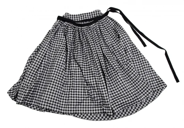 ジュンヤワタナベ コムデギャルソンJUNYA WATANABE COMME des GARCONS ポリシルクギンガムチェックレイヤーラップスカート 白黒S K-109505_011