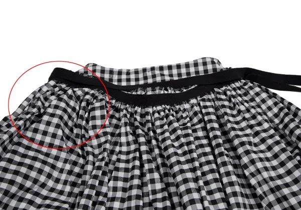 ジュンヤワタナベ コムデギャルソンJUNYA WATANABE COMME des GARCONS ポリシルクギンガムチェックレイヤーラップスカート 白黒S K-109505_012