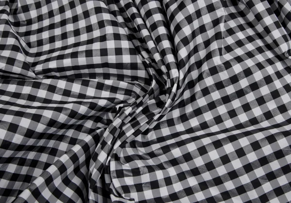 ジュンヤワタナベ コムデギャルソンJUNYA WATANABE COMME des GARCONS ポリシルクギンガムチェックレイヤーラップスカート 白黒S K-109505_015