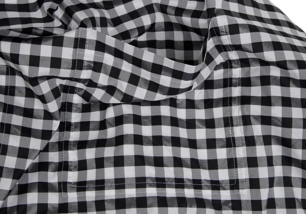 ジュンヤワタナベ コムデギャルソンJUNYA WATANABE COMME des GARCONS ポリシルクギンガムチェックレイヤーラップスカート 白黒S K-109505_004