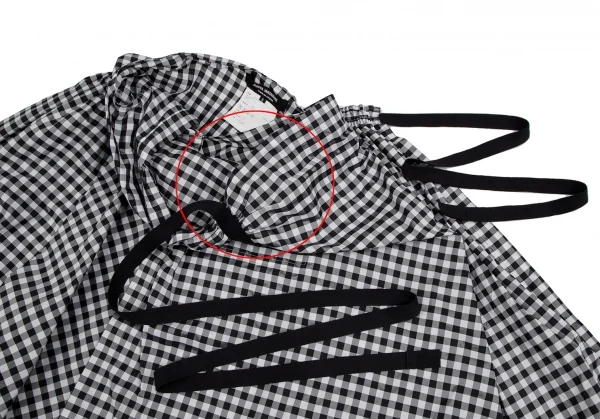 ジュンヤワタナベ コムデギャルソンJUNYA WATANABE COMME des GARCONS ポリシルクギンガムチェックレイヤーラップスカート 白黒S K-109505_005