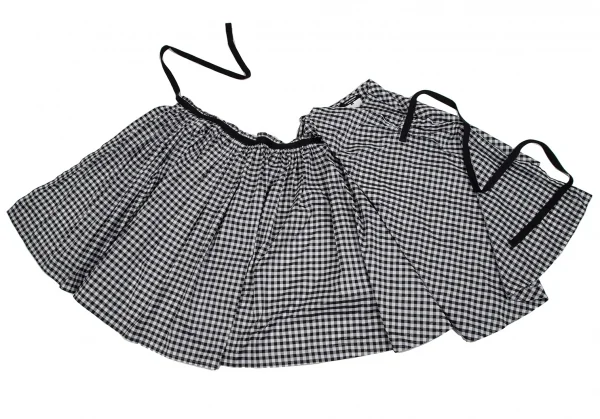 ジュンヤワタナベ コムデギャルソンJUNYA WATANABE COMME des GARCONS ポリシルクギンガムチェックレイヤーラップスカート 白黒S K-109505_007