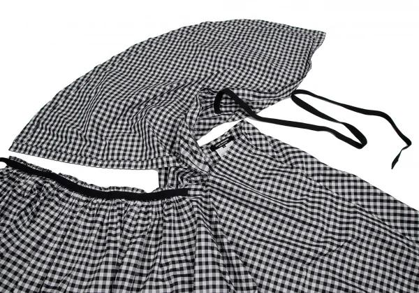 ジュンヤワタナベ コムデギャルソンJUNYA WATANABE COMME des GARCONS ポリシルクギンガムチェックレイヤーラップスカート 白黒S K-109505_008