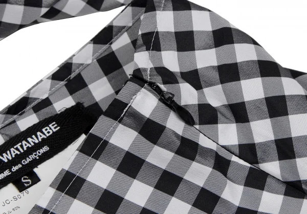 ジュンヤワタナベ コムデギャルソンJUNYA WATANABE COMME des GARCONS ポリシルクギンガムチェックレイヤーラップスカート 白黒S K-109505_009