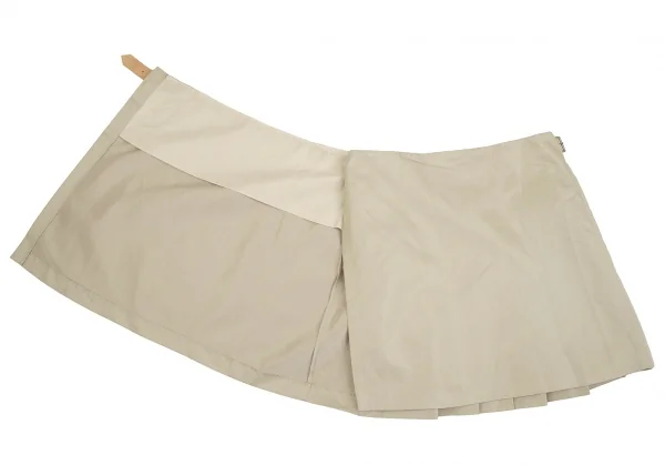 ジュンヤワタナベ コムデギャルソンJUNYA WATANABE COMME des GARCONSシルクポリバックプリーツベルトラップミニスカート ベージュM K-109506_006