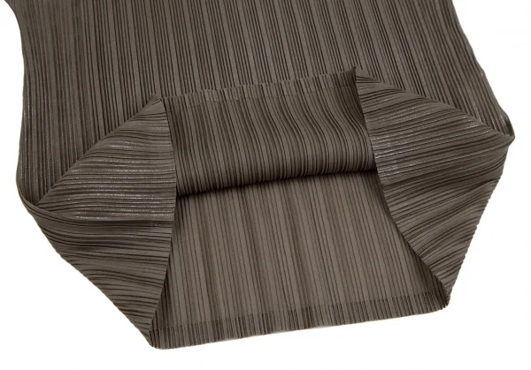 プリーツプリーズPLEATS PLEASE フォイルプリーツハイネックカットソー モカ3 K-109525_013