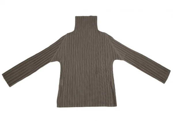 プリーツプリーズPLEATS PLEASE フォイルプリーツハイネックカットソー モカ3 K-109525_014