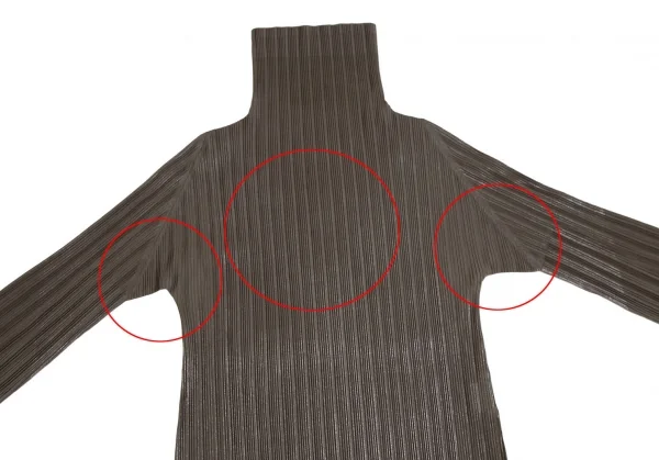プリーツプリーズPLEATS PLEASE フォイルプリーツハイネックカットソー モカ3 K-109525_003