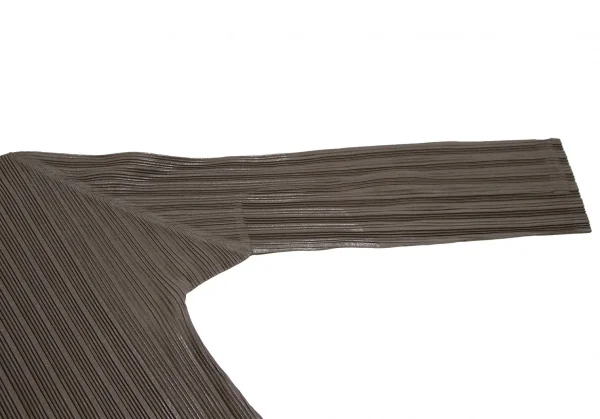 プリーツプリーズPLEATS PLEASE フォイルプリーツハイネックカットソー モカ3 K-109525_009