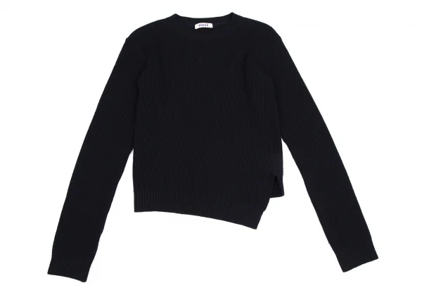 ズッカzucca アシンメトリーウールリブニットセーター 紺M K-109538_002