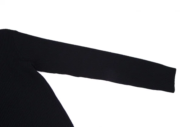 ズッカzucca アシンメトリーウールリブニットセーター 紺M K-109538_005