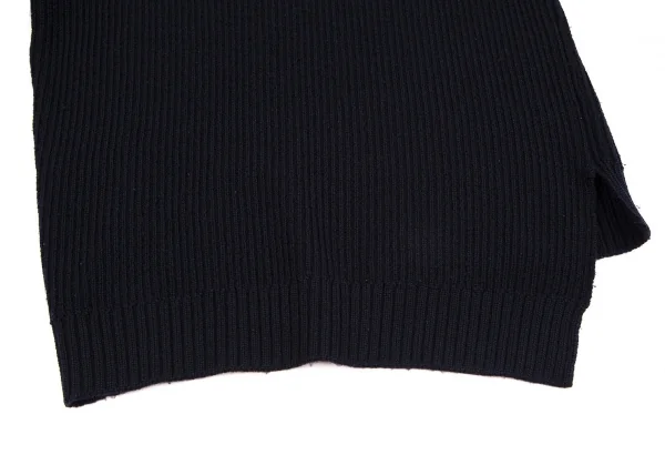 ズッカzucca アシンメトリーウールリブニットセーター 紺M K-109538_007