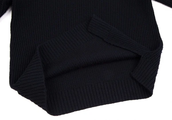 ズッカzucca アシンメトリーウールリブニットセーター 紺M K-109538_008