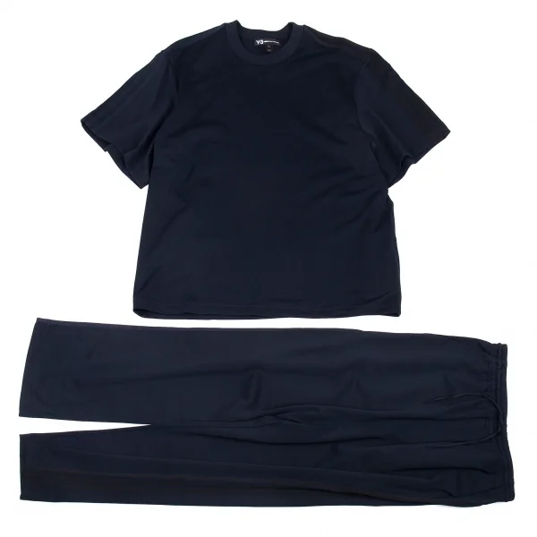 ワイスリーY-3 ジャージーバイカラー3ストライプTシャツ 濃紺XXL K-109551_013