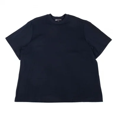 ワイスリーY-3 ジャージーバイカラー3ストライプTシャツ 濃紺