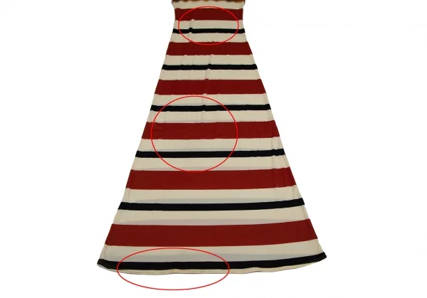 ゴルチエジーンズGAULTIER JEAN'S ボーダーグラフィック切替ノースリーブワンピース オフ茶他40 K-109566_015