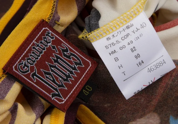 ゴルチエジーンズGAULTIER JEAN'S ボーダーグラフィック切替ノースリーブワンピース オフ茶他40 K-109566_019