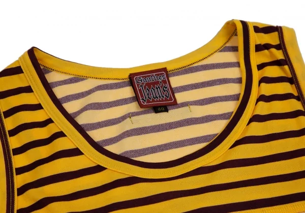 ゴルチエジーンズGAULTIER JEAN'S ボーダーグラフィック切替ノースリーブワンピース オフ茶他40 K-109566_004