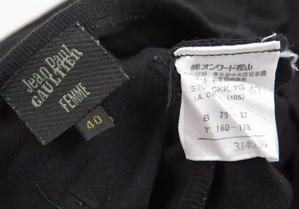 ジャンポールゴルチエ ファムJean Paul GAULTIER FEMME フロッキーレタリングプリントカットソー 黒40 K-109573_014