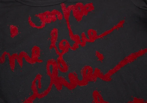 ジャンポールゴルチエ ファムJean Paul GAULTIER FEMME フロッキーレタリングプリントカットソー 黒40 K-109573_005