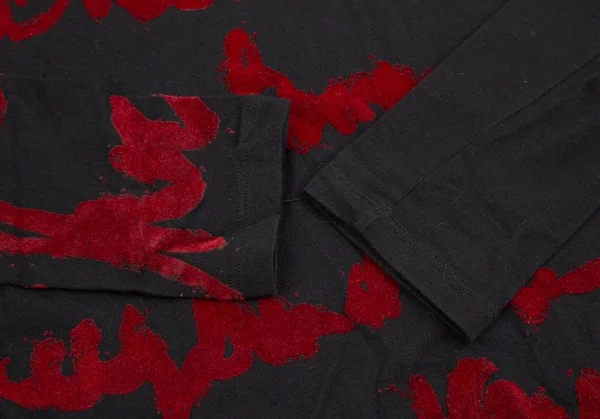 ジャンポールゴルチエ ファムJean Paul GAULTIER FEMME フロッキーレタリングプリントカットソー 黒40 K-109573_007