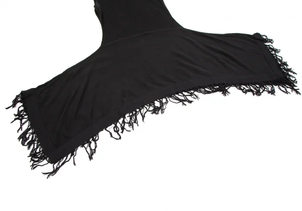 ジャンポールゴルチエ ファムJean Paul GAULTIER FEMME 裾フリンジタートルネックノースリーブニットワンピース 黒40 K-109582_010