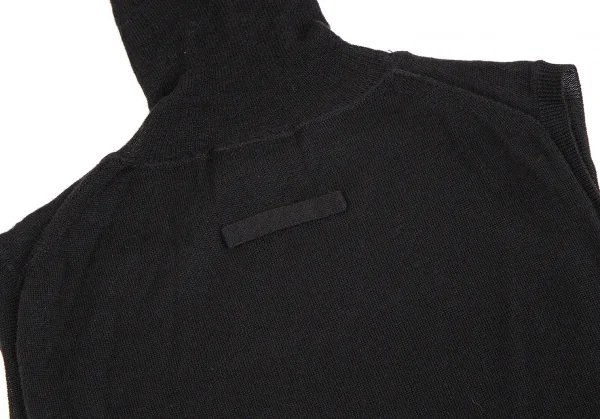 ジャンポールゴルチエ ファムJean Paul GAULTIER FEMME 裾フリンジタートルネックノースリーブニットワンピース 黒40 K-109582_014