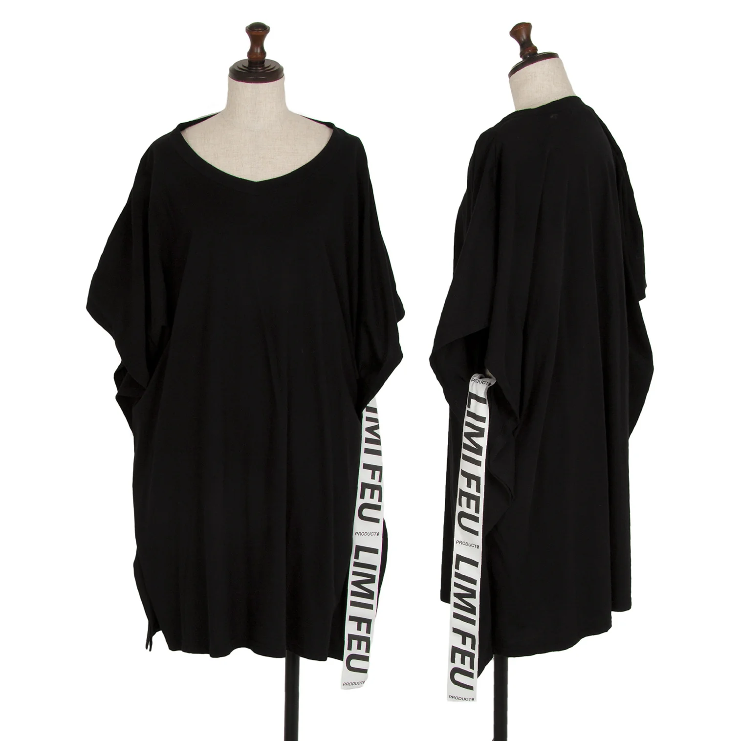【美品】LIMI feu PRODUCT 0 サイドテープTシャツ 黒 リミフゥ プロダクトゼロLIMI feu PRODUCT 0 サイドテープT