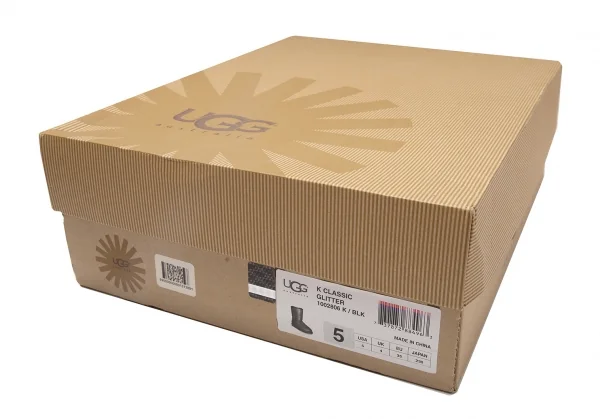 アグUGG グリッタームートンブーツ 黒シルバー23 K-109593_010