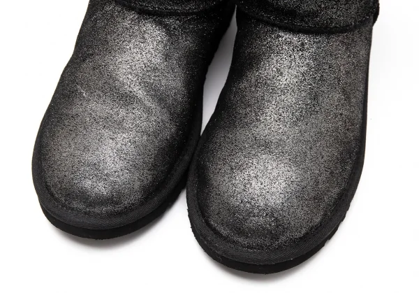 アグUGG グリッタームートンブーツ 黒シルバー23 K-109593_005