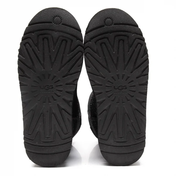 アグUGG グリッタームートンブーツ 黒シルバー23 K-109593_008