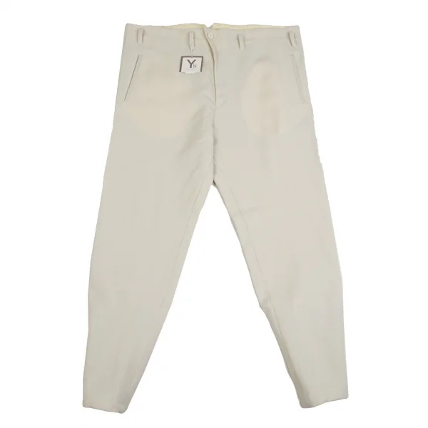 Y's Wool Hem Button Slit Pants Ivory S-M K-109598_001