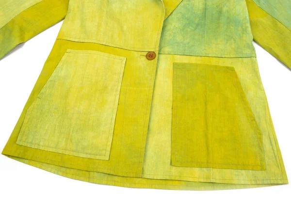 イッセイミヤケ ハートISSEY MIYAKE HaaT むら染め切替1Bジャケット 黄緑3 K-109604_010