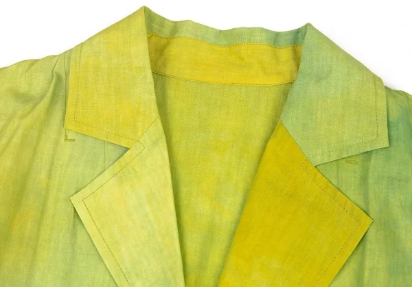 イッセイミヤケ ハートISSEY MIYAKE HaaT むら染め切替1Bジャケット 黄緑3 K-109604_004