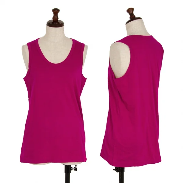 コムデギャルソンCOMME des GARCONS コットンカラータンクトップ 紫M位 K-109616_001