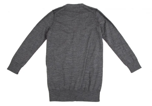 トリココムデギャルソンtricot COMME des GARCONS ウールマルチカラーボタンニットカーディガン グレーM位 K-109622_010