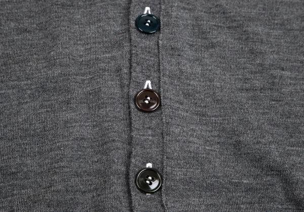 トリココムデギャルソンtricot COMME des GARCONS ウールマルチカラーボタンニットカーディガン グレーM位 K-109622_008