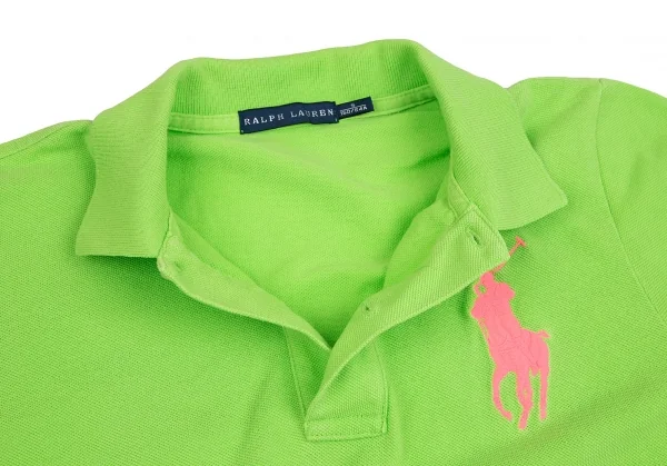 ラルフローレンRalph Lauren ナンバリングポニー刺繍ポロシャツ 黄緑S K-109626_006