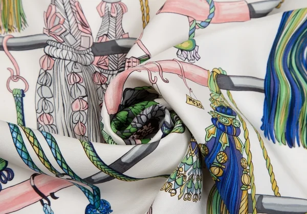 エルメスHERMES カレ90 Pasementerie フリンジタッセルスカーフ マルチ K-109632_012