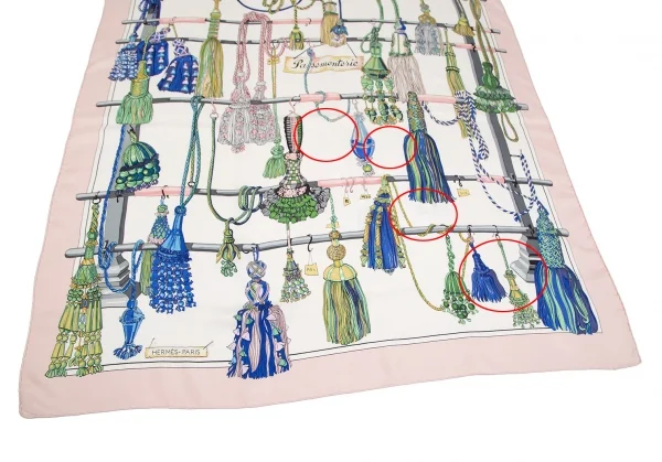 エルメスHERMES カレ90 Pasementerie フリンジタッセルスカーフ マルチ K-109632_006