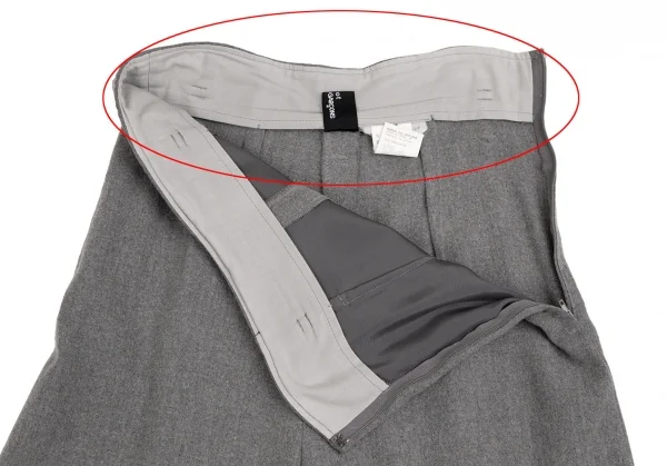 トリココムデギャルソンtricot COMME des GARCONSウールナイロンサイドジップワイドパンツ グレーM K-109640_004