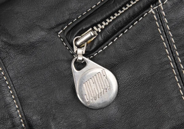 ジュニアゴルチエJUNIOR GAULTIER レザー切替ジレベスト 黒40 K-109642_011