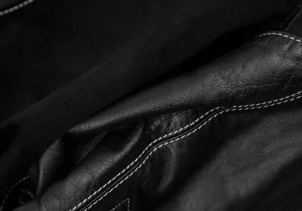 ジュニアゴルチエJUNIOR GAULTIER レザー切替ジレベスト 黒40 K-109642_017