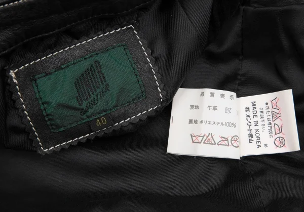 ジュニアゴルチエJUNIOR GAULTIER レザー切替ジレベスト 黒40 K-109642_019