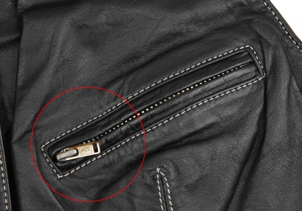 ジュニアゴルチエJUNIOR GAULTIER レザー切替ジレベスト 黒40 K-109642_004