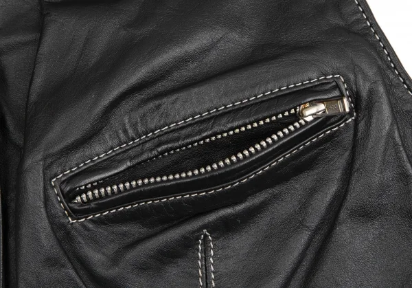 ジュニアゴルチエJUNIOR GAULTIER レザー切替ジレベスト 黒40 K-109642_006