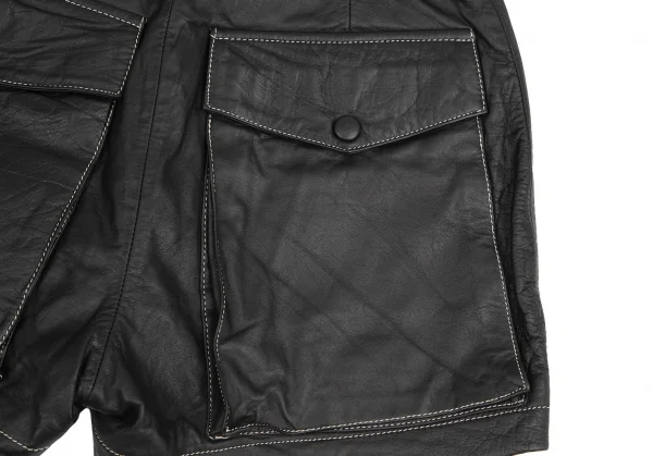 ジュニアゴルチエJUNIOR GAULTIER レザーショートパンツ 黒40 K-109643_010