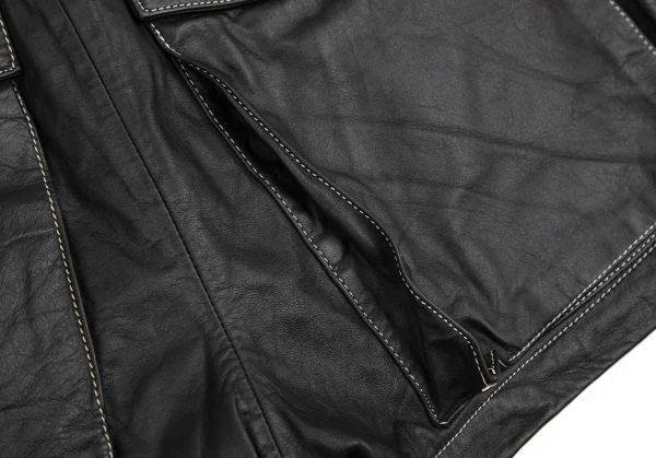 ジュニアゴルチエJUNIOR GAULTIER レザーショートパンツ 黒40 K-109643_012