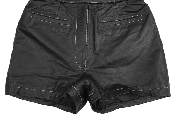 ジュニアゴルチエJUNIOR GAULTIER レザージレベストショートパンツセットアップ 黒40 K-109644_013