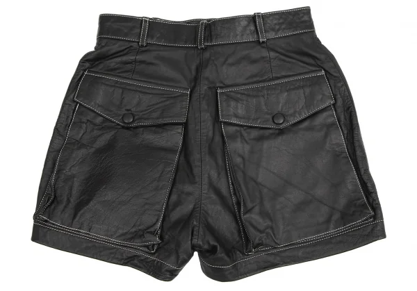 ジュニアゴルチエJUNIOR GAULTIER レザージレベストショートパンツセットアップ 黒40 K-109644_015